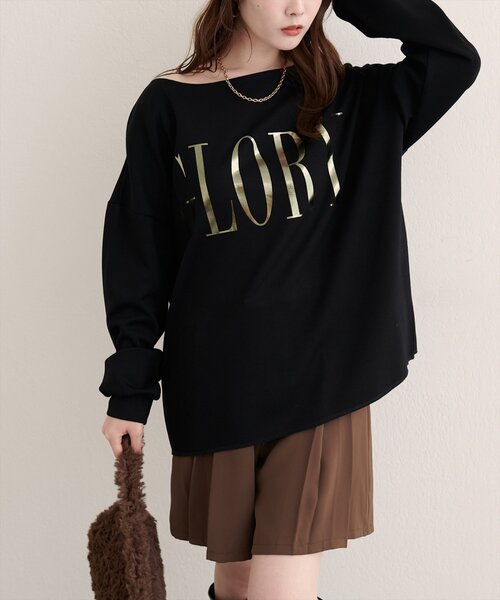 natural couture（ナチュラルクチュール）の「【WEB限定】〈ako〉スポリ裏毛ロゴ入りプルオーバー（スウェット・レディース・ブラウン/パープル/アイボリー/ブラック・FREE）」の20枚目の写真