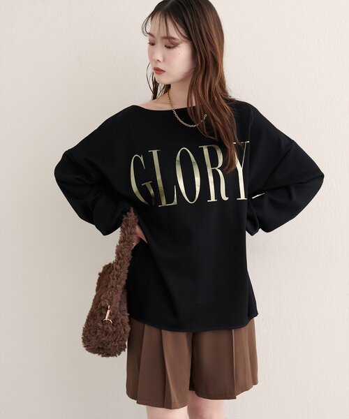 natural couture（ナチュラルクチュール）の「【WEB限定】〈ako〉スポリ裏毛ロゴ入りプルオーバー（スウェット・レディース・ブラウン/パープル/アイボリー/ブラック・FREE）」の21枚目の写真