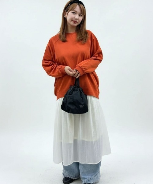 Right-on(ライトオン)の「HONEYSUCKLE ROSE(ハニーサックルローズ)【レディース】コクーンシルエットドルマンプルオーバー(その他トップス・レディース・ブラック/オフホワイト/オレンジ・S/M/L)」の12枚目の写真