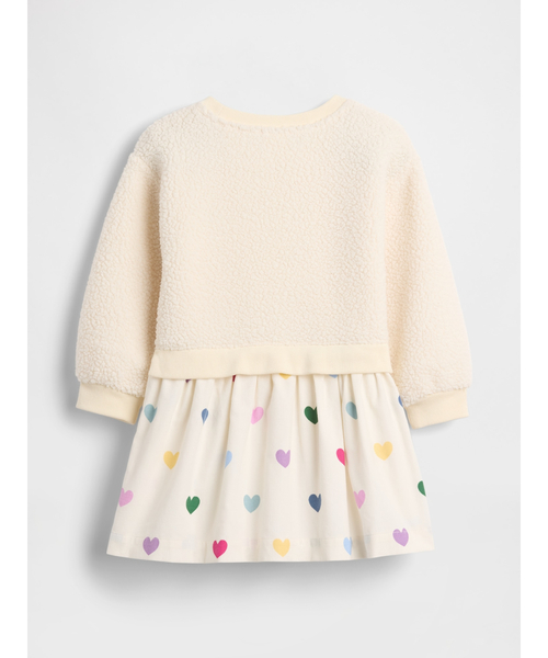 GAP(ギャップ)の「ミックスメディア ハート スウェットワンピース (幼児・ベビー)(ワンピース・キッズ・アイボリー・70cm/80cm/90cm/95cm/100cm/105cm/110cm)」の3枚目の写真