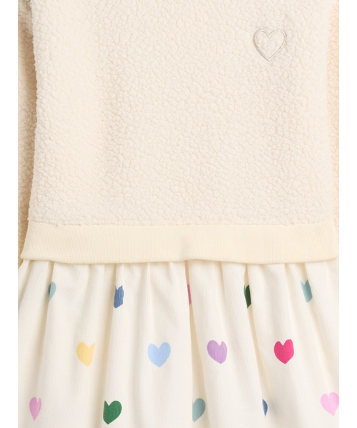 GAP(ギャップ)の「ミックスメディア ハート スウェットワンピース (幼児・ベビー)(ワンピース・キッズ・アイボリー・70cm/80cm/90cm/95cm/100cm/105cm/110cm)」の4枚目の写真