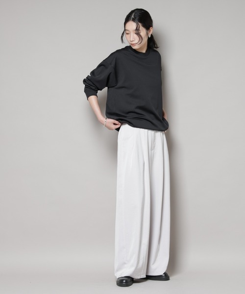 NANO universe（ナノユニバース）の「「MC」coveross(R)フリースボンディングクルーネック(セットアップ可)（Tシャツ/カットソー・レディース・ブラック/ブラウン・FREE）」の18枚目の写真