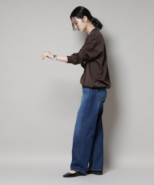 NANO universe（ナノユニバース）の「「MC」coveross(R)フリースボンディングクルーネック(セットアップ可)（Tシャツ/カットソー・レディース・ブラック/ブラウン・FREE）」の7枚目の写真