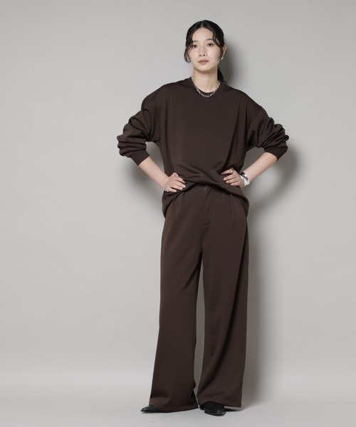 NANO universe（ナノユニバース）の「「MC」coveross(R)フリースボンディングクルーネック(セットアップ可)（Tシャツ/カットソー・レディース・ブラック/ブラウン・FREE）」の10枚目の写真