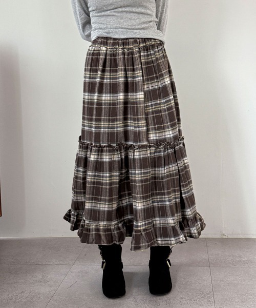 00s フェアリーグランジ　森ガール　ガーリー　平成　フレアロングスカート フェアリーグランジ 森ガール axesfamme y2k 00s スカート 膝丈 - メルカリ