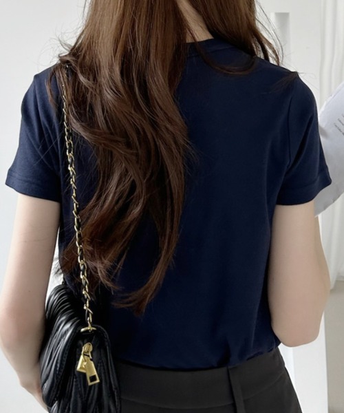 U.S. POLO ASSN.(ユーエスポロアッスン)の「【U.S. POLO ASSN.】クルーネック スムースTシャツ(Tシャツ/カットソー・レディース・ネイビー/ブラック×ホワイト/ホワイト×ブルー/オフホワイト・L/M)」の16枚目の写真