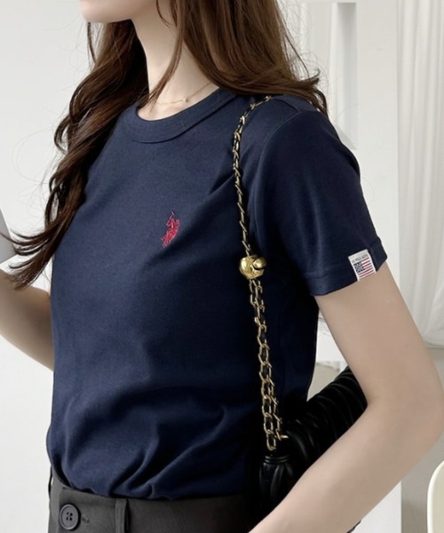 U.S. POLO ASSN.(ユーエスポロアッスン)の「【U.S. POLO ASSN.】クルーネック スムースTシャツ(Tシャツ/カットソー・レディース・ネイビー/ブラック×ホワイト/ホワイト×ブルー/オフホワイト・L/M)」の21枚目の写真