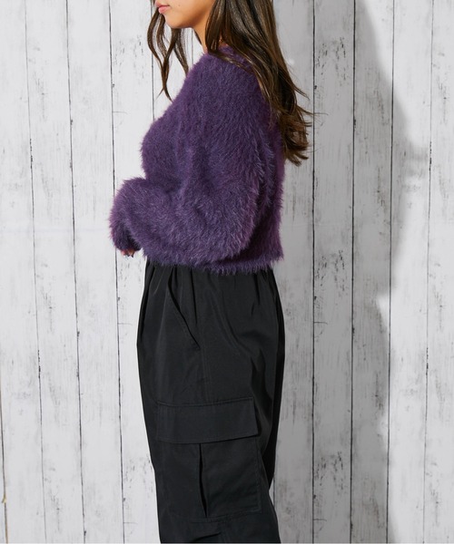 GORGE（ゴージ）の「《フェザー×ショート丈》レディース ニットプルオーバー 長袖（ニット/セーター・レディース・ブルー/オフホワイト/チャコール/ボルドー/パープル・F）」の11枚目の写真