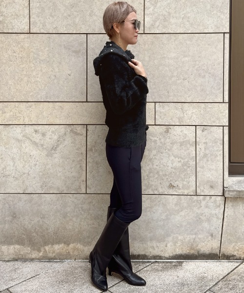 JENNE（ジェンヌ）の「パールフーディー（カーディガン/ボレロ・レディース・アイボリー/ブラック・SMALL/LARGE/MEDIUM）」の6枚目の写真
