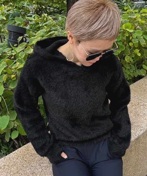 JENNE（ジェンヌ）の「パールフーディー（カーディガン/ボレロ・レディース・アイボリー/ブラック・SMALL/LARGE/MEDIUM）」の10枚目の写真