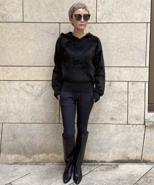 JENNE（ジェンヌ）の「パールフーディー（カーディガン/ボレロ・レディース・アイボリー/ブラック・SMALL/LARGE/MEDIUM）」の12枚目の写真