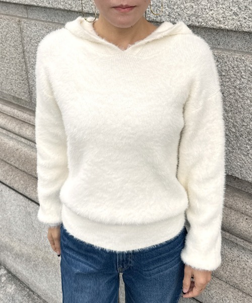 JENNE（ジェンヌ）の「パールフーディー（カーディガン/ボレロ・レディース・アイボリー/ブラック・SMALL/LARGE/MEDIUM）」の14枚目の写真
