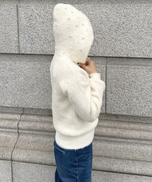 JENNE（ジェンヌ）の「パールフーディー（カーディガン/ボレロ・レディース・アイボリー/ブラック・SMALL/LARGE/MEDIUM）」の18枚目の写真