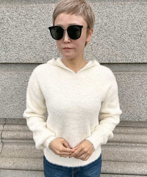 JENNE（ジェンヌ）の「パールフーディー（カーディガン/ボレロ・レディース・アイボリー/ブラック・SMALL/LARGE/MEDIUM）」の20枚目の写真