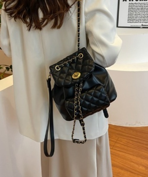 maison de LATIR(メゾンドラティール)の「2wayチェーンリュック(バックパック/リュック・レディース・シルバー/アイボリー/ピンク/ブラック・FREE)」の1枚目の写真