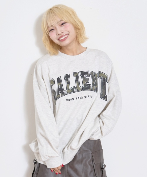 LOVETOXIC（ラブトキシック）の「【LTXC】柄ロゴアップリケルーズスウェット（スウェット・キッズ・ブラック/オフホワイト/ホワイト系その他/ブラウン・L:160cm/130cm/S:140cm/M:150cm）」の3枚目の写真