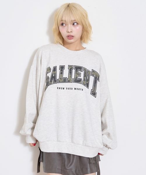 LOVETOXIC（ラブトキシック）の「【LTXC】柄ロゴアップリケルーズスウェット（スウェット・キッズ・ブラック/オフホワイト/ホワイト系その他/ブラウン・L:160cm/130cm/S:140cm/M:150cm）」の8枚目の写真