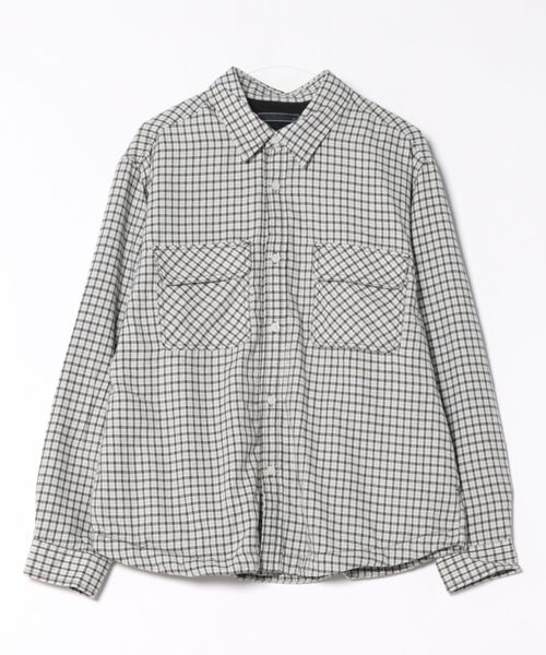 VIBGYOR（ヴィブジョー）の「裏フリースチェックシャツCPO(CN)（ブルゾン・メンズ・ホワイト/ブラウン/ベージュ/ネイビー/ブラック/ブルー・MEDIUM/LARGE）」の7枚目の写真