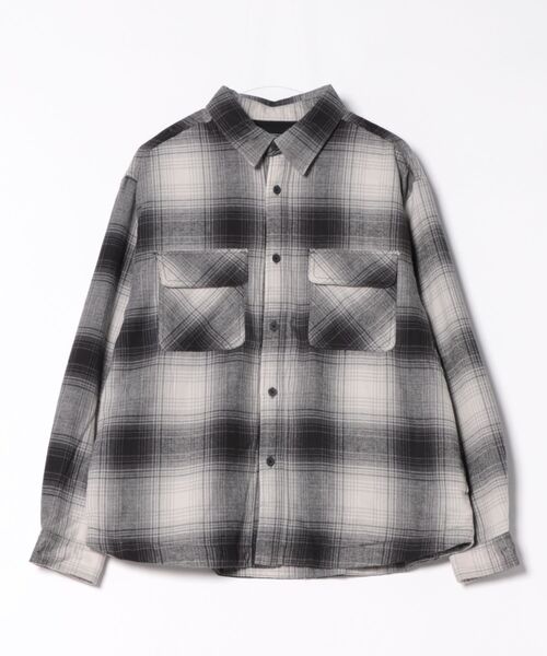 VIBGYOR（ヴィブジョー）の「裏フリースチェックシャツCPO(CN)（ブルゾン・メンズ・ホワイト/ブラウン/ベージュ/ネイビー/ブラック/ブルー・MEDIUM/LARGE）」の9枚目の写真