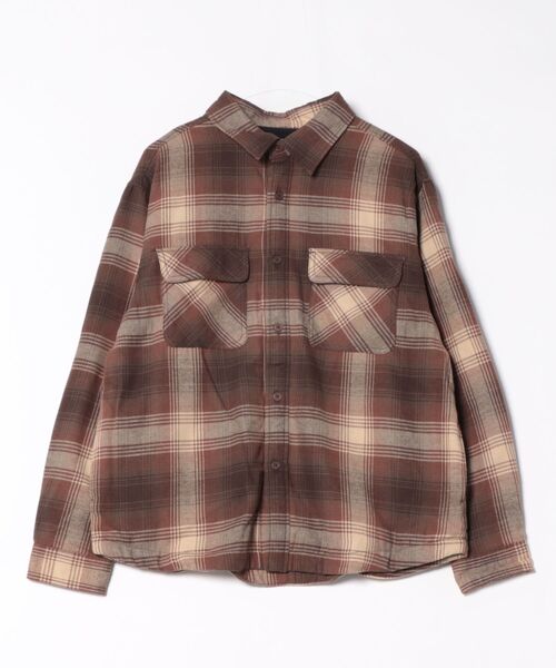 VIBGYOR（ヴィブジョー）の「裏フリースチェックシャツCPO(CN)（ブルゾン・メンズ・ホワイト/ブラウン/ベージュ/ネイビー/ブラック/ブルー・MEDIUM/LARGE）」の13枚目の写真