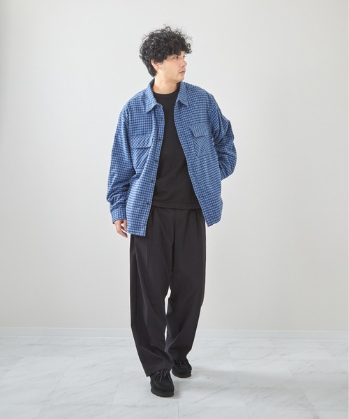 VIBGYOR（ヴィブジョー）の「裏フリースチェックシャツCPO(CN)（ブルゾン・メンズ・ホワイト/ブラウン/ベージュ/ネイビー/ブラック/ブルー・MEDIUM/LARGE）」の18枚目の写真