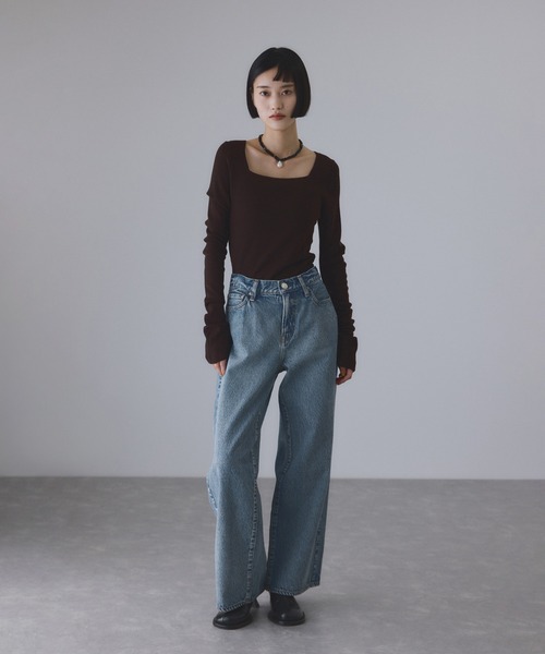 NEEDBY heritage（ニードバイヘリテージ）の「【NEEDBY for ADAM ET ROPE'】別注HANA（デニムパンツ・レディース・ブルー/ネイビー・24/25/26/27）」の4枚目の写真