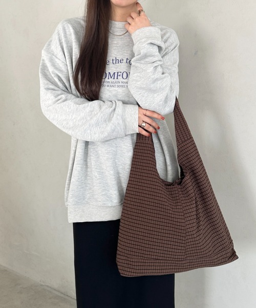 wears(ウェアーズ)の「【A4収納可】チェック柄ワンハンドルトートバッグ(トートバッグ・レディース・レッド/ブラウン/ベージュ/ネイビー・FREE)」の8枚目の写真