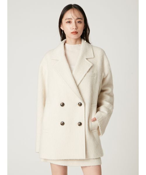 オーバーサイズウールシャギージャコット（テーラードジャケット