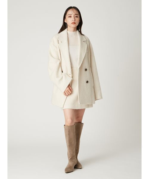 オーバーサイズウールシャギージャコット（テーラードジャケット