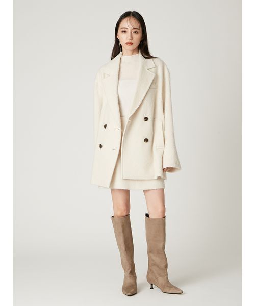 週末セール　FRAY I.D オーバーサイズウールシャギージャコット FRAY I.D｜オーバーサイズウールシャギージャコット | Rakuten Fashion