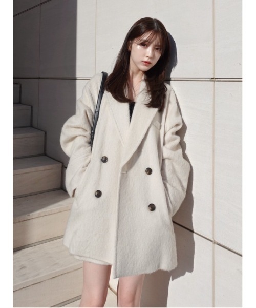 オーバーサイズウールシャギージャコット（テーラードジャケット