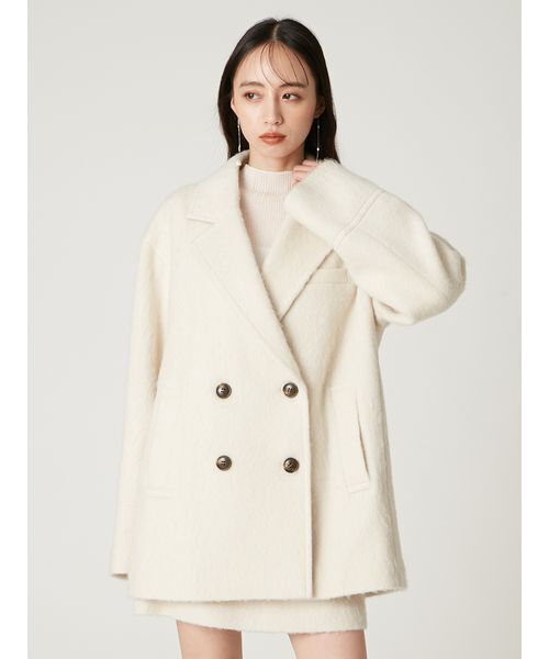 オーバーサイズウールシャギージャコット（テーラードジャケット