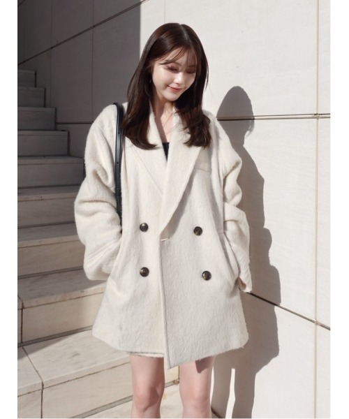 オーバーサイズウールシャギージャコット（テーラードジャケット