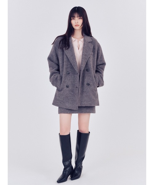 フレイアイディー　オーバーサイズジャケット オーバーサイズウールシャギージャコット（テーラードジャケット