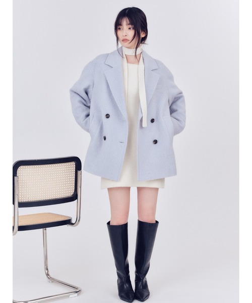 オーバーサイズウールシャギージャコット（テーラードジャケット