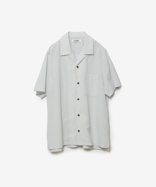 ATTACHMENT(アタッチメント)の「WO/PE ストライプ オープンカラー S/S SHIRT / WO/PE STRIPE OPEN COLLAR S/S SHIRT(シャツ/ブラウス・メンズ・ブルー/グレー/レッド・2/1/3)」の2枚目の写真