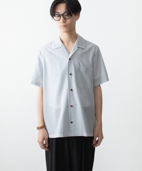 ATTACHMENT(アタッチメント)の「WO/PE ストライプ オープンカラー S/S SHIRT / WO/PE STRIPE OPEN COLLAR S/S SHIRT(シャツ/ブラウス・メンズ・ブルー/グレー/レッド・2/1/3)」の21枚目の写真