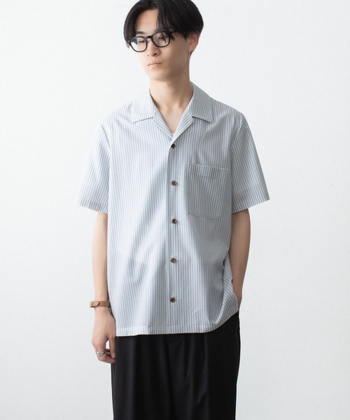 ATTACHMENT(アタッチメント)の「WO/PE ストライプ オープンカラー S/S SHIRT / WO/PE STRIPE OPEN COLLAR S/S SHIRT(シャツ/ブラウス・メンズ・ブルー/グレー/レッド・2/1/3)」の22枚目の写真