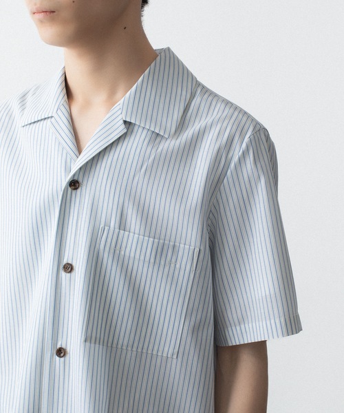 ATTACHMENT(アタッチメント)の「WO/PE ストライプ オープンカラー S/S SHIRT / WO/PE STRIPE OPEN COLLAR S/S SHIRT(シャツ/ブラウス・メンズ・ブルー/グレー/レッド・2/1/3)」の14枚目の写真