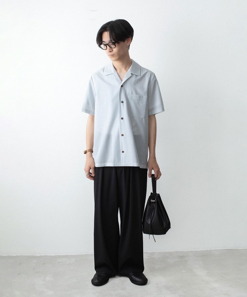 ATTACHMENT(アタッチメント)の「WO/PE ストライプ オープンカラー S/S SHIRT / WO/PE STRIPE OPEN COLLAR S/S SHIRT(シャツ/ブラウス・メンズ・ブルー/グレー/レッド・2/1/3)」の18枚目の写真