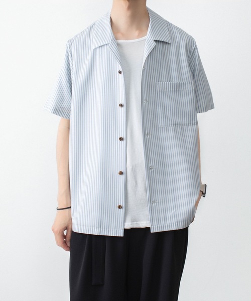 ATTACHMENT（アタッチメント）の「WO/PE ストライプ オープンカラー S/S SHIRT / WO/PE STRIPE OPEN COLLAR S/S SHIRT（シャツ/ブラウス・メンズ・ブルー/グレー/レッド・2/1/3）」の17枚目の写真