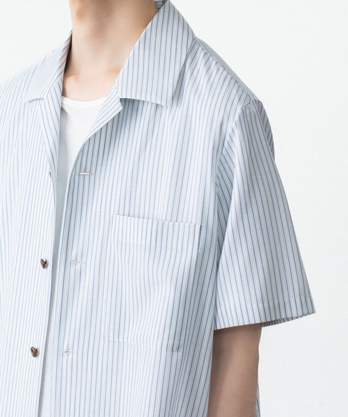 ATTACHMENT（アタッチメント）の「WO/PE ストライプ オープンカラー S/S SHIRT / WO/PE STRIPE OPEN COLLAR S/S SHIRT（シャツ/ブラウス・メンズ・ブルー/グレー/レッド・2/1/3）」の12枚目の写真