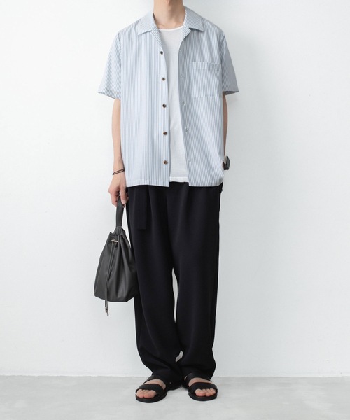 ATTACHMENT（アタッチメント）の「WO/PE ストライプ オープンカラー S/S SHIRT / WO/PE STRIPE OPEN COLLAR S/S SHIRT（シャツ/ブラウス・メンズ・ブルー/グレー/レッド・2/1/3）」の10枚目の写真