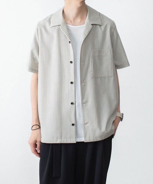 ATTACHMENT（アタッチメント）の「WO/PE ストライプ オープンカラー S/S SHIRT / WO/PE STRIPE OPEN COLLAR S/S SHIRT（シャツ/ブラウス・メンズ・ブルー/グレー/レッド・2/1/3）」の9枚目の写真