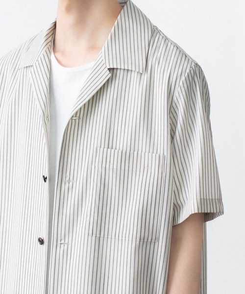 ATTACHMENT（アタッチメント）の「WO/PE ストライプ オープンカラー S/S SHIRT / WO/PE STRIPE OPEN COLLAR S/S SHIRT（シャツ/ブラウス・メンズ・ブルー/グレー/レッド・2/1/3）」の4枚目の写真