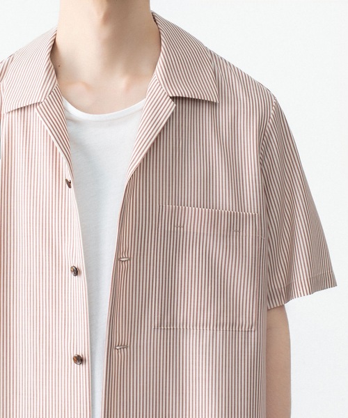 ATTACHMENT（アタッチメント）の「WO/PE ストライプ オープンカラー S/S SHIRT / WO/PE STRIPE OPEN COLLAR S/S SHIRT（シャツ/ブラウス・メンズ・ブルー/グレー/レッド・2/1/3）」の21枚目の写真