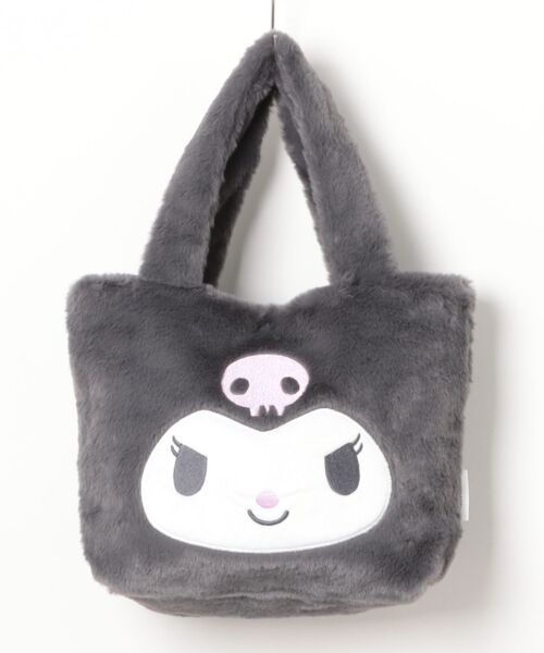 sanrio（サンリオ）の「sanrio（サンリオ）キャラクターフェイス フェイクファーミニトートバッグ レディース/シナモロール クロミ ハンギョドン マイメロディ（トートバッグ・レディース・ダークグレー/ピンク/ブルー/アイボリー・FREE）」の2枚目の写真