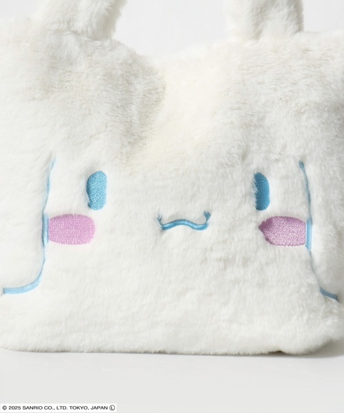 sanrio（サンリオ）の「sanrio（サンリオ）キャラクターフェイス フェイクファーミニトートバッグ レディース/シナモロール クロミ ハンギョドン マイメロディ（トートバッグ・レディース・ダークグレー/ピンク/ブルー/アイボリー・FREE）」の7枚目の写真