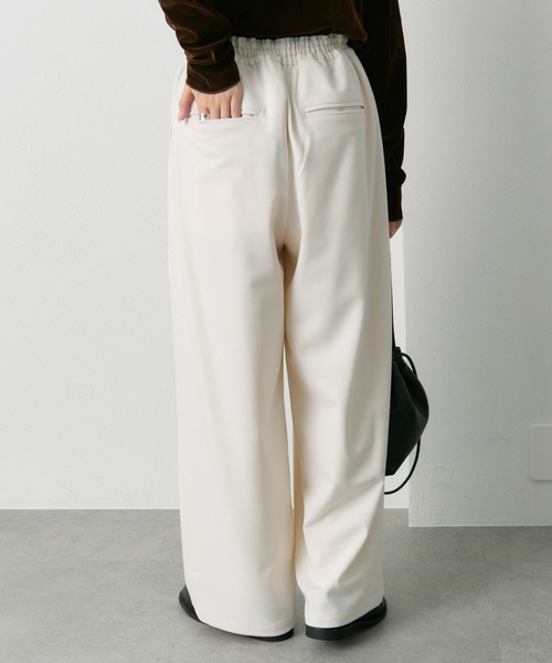 PUAL CE CIN(ピュアルセシン)の「ウール混ウエストゴムツータックパンツ(スラックス・レディース・グレー/ブラック/アイボリー・FREE)」の6枚目の写真