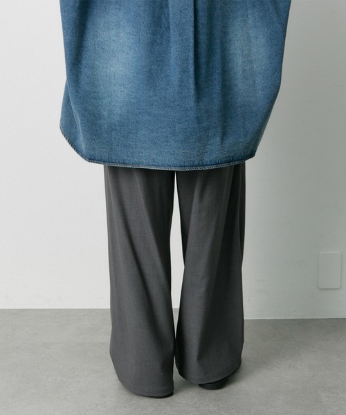 PUAL CE CIN(ピュアルセシン)の「ウール混ウエストゴムツータックパンツ(スラックス・レディース・グレー/ブラック/アイボリー・FREE)」の13枚目の写真